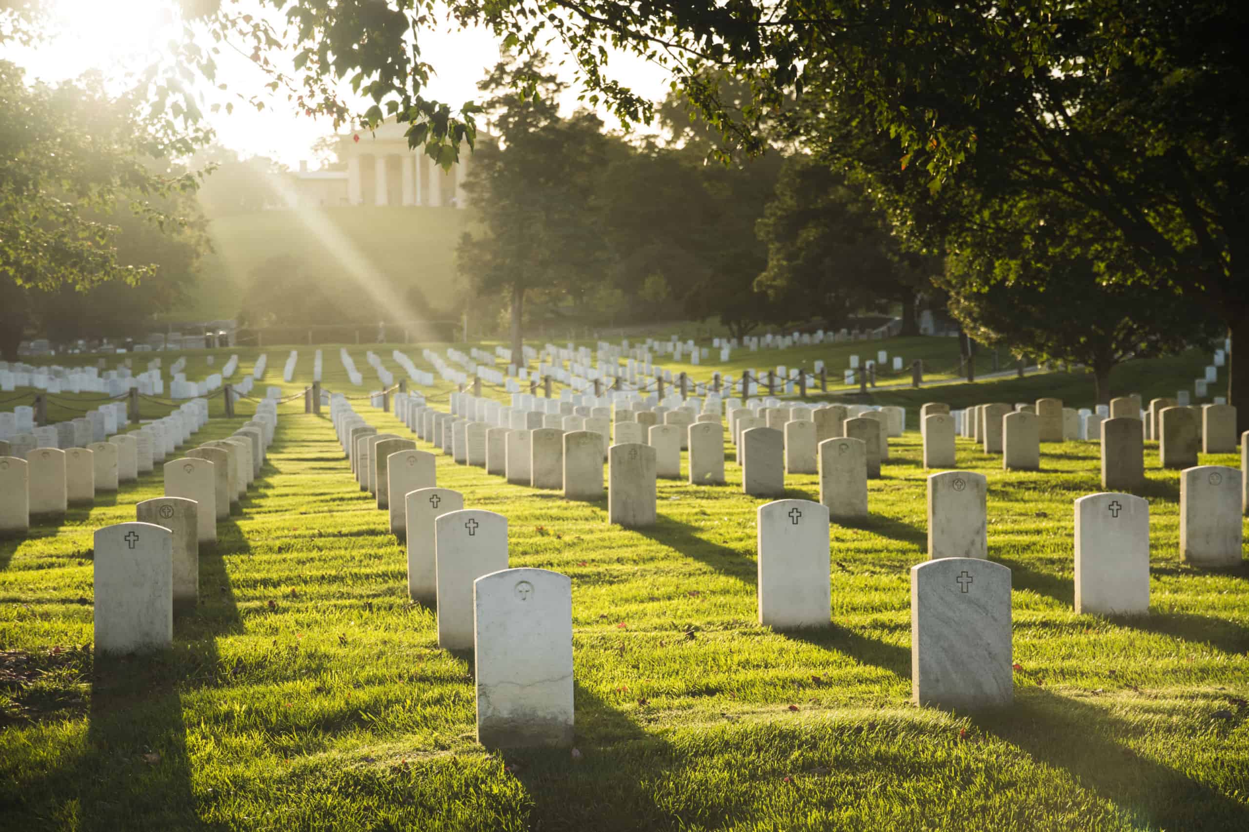 Sun sets over Arlington Cemetery